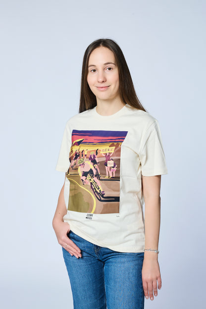 Smetanové triko s motivem Horské L'Etape 2025