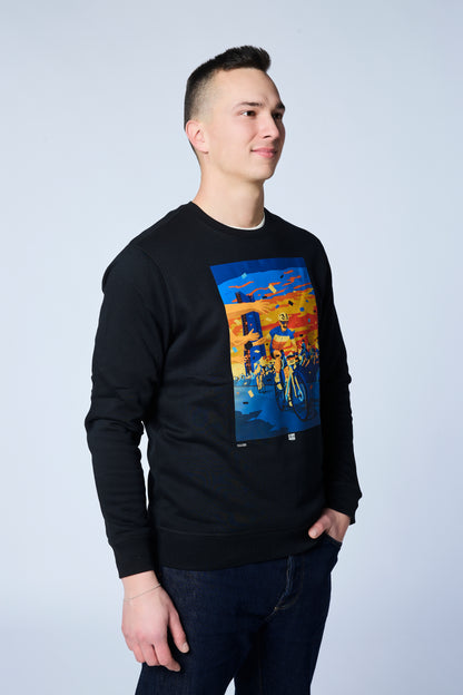 Černá mikina s motivem Kopcovité L'Etape 2025