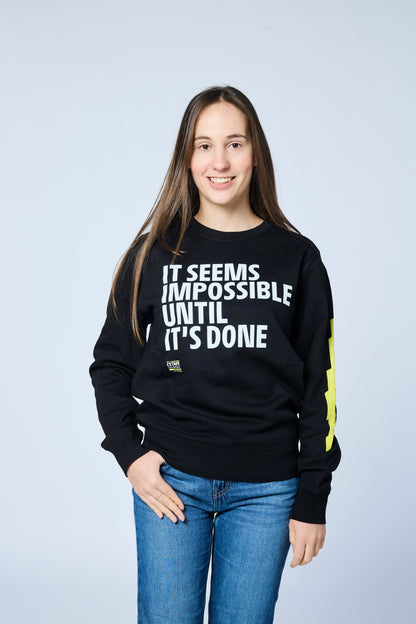 Černá mikina It seems impossible until it's done