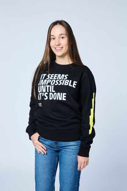 Černá mikina It seems impossible until it's done