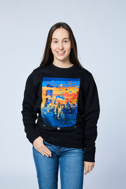 Černá mikina s motivem Kopcovité L'Etape 2025