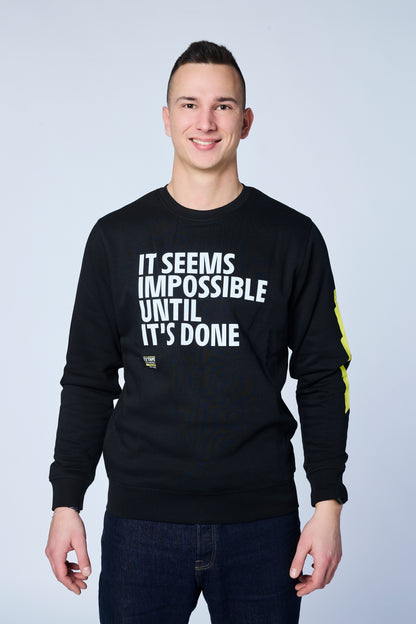 Černá mikina It seems impossible until it's done