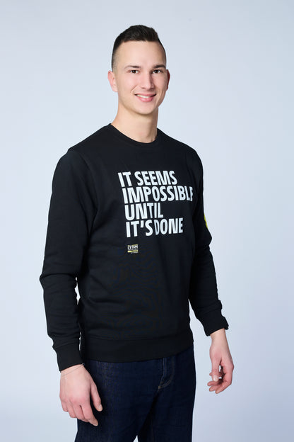 Černá mikina It seems impossible until it's done